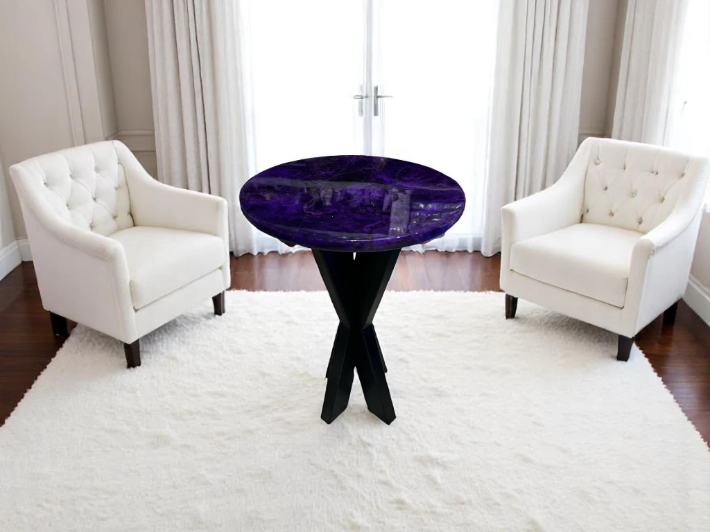 Amethyst Stone Side Table: Perfect for Any Living Space